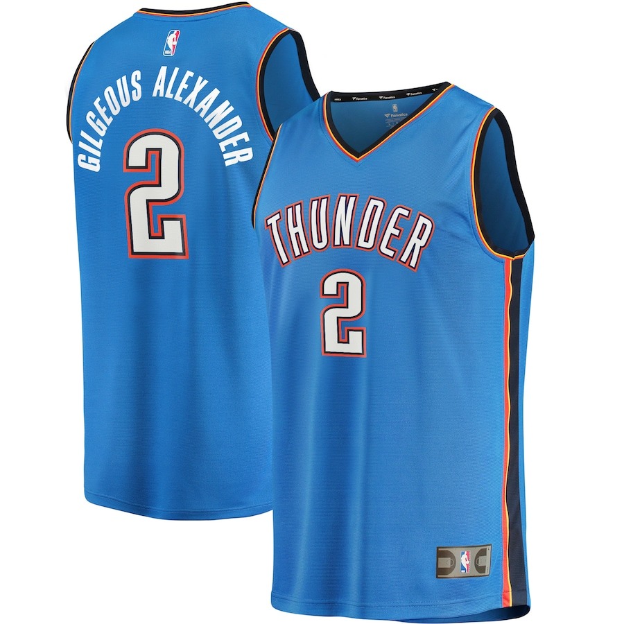 Men's Oklahoma City Thunder Shai Gilgeous-Alexander Fanatics Blue 2020/21 Fast Break Replica Player Jersey - Icon Edition - Jersey