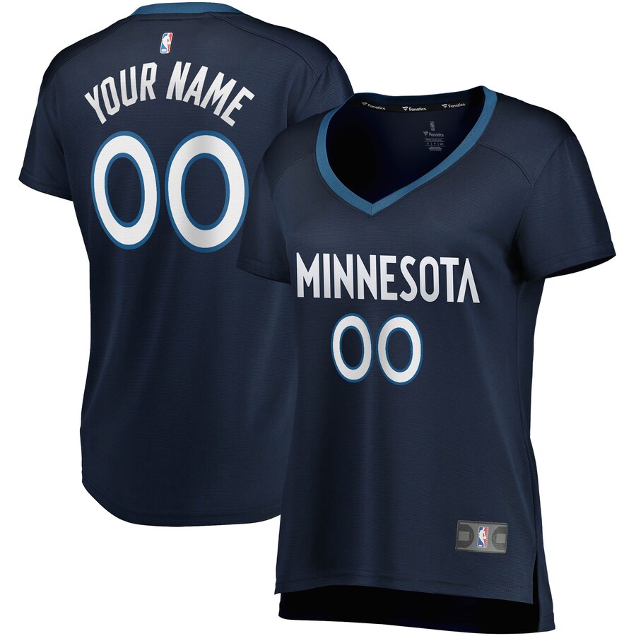 Women's Minnesota Timberwolves Fanatics Navy Fast Break Custom Jersey - Icon Edition - Jersey