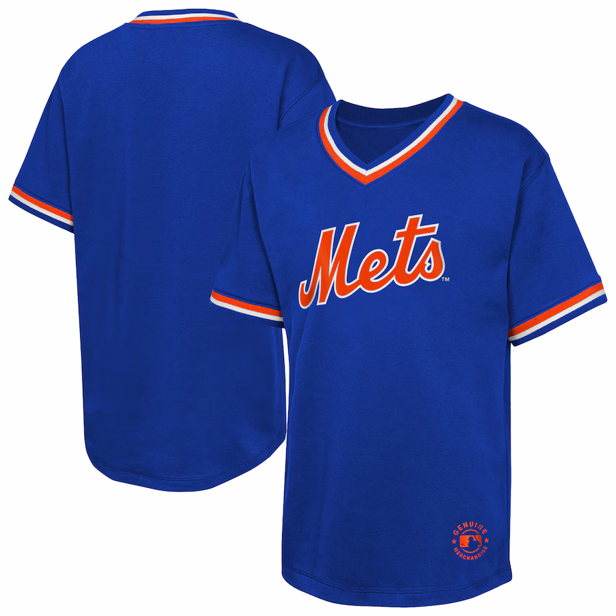 Youth New York Mets Royal Relief Pitcher V-Neck T-Shirt - Jersey