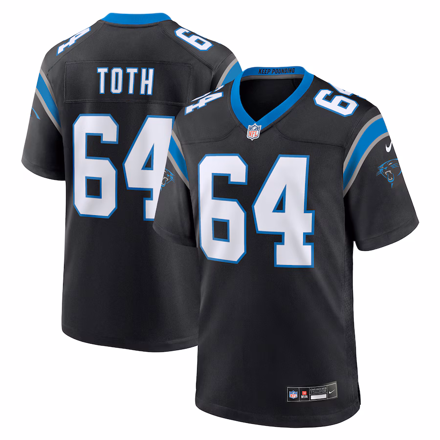 Men's Carolina Panthers Brett Toth Nike  Black  Game Jersey - Jersey