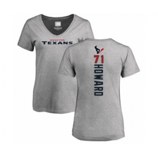 Football Women's Houston Texans #71 Tytus Howard Ash Backer T-Shirt - Jersey