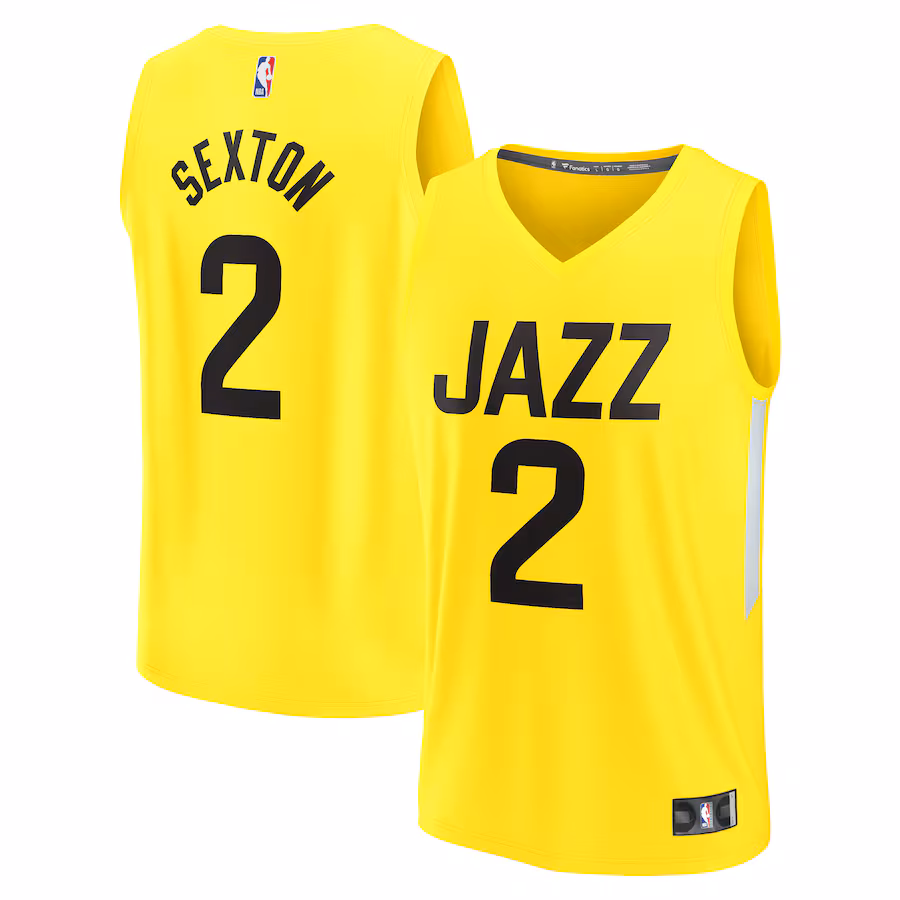 Men's Utah Jazz Collin Sexton Fanatics Gold Fast Break Replica Jersey - Icon Edition - Jersey