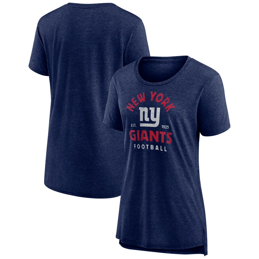 Women's New York Giants  Navy Vintage Arch Tri-Blend T-Shirt - Jersey