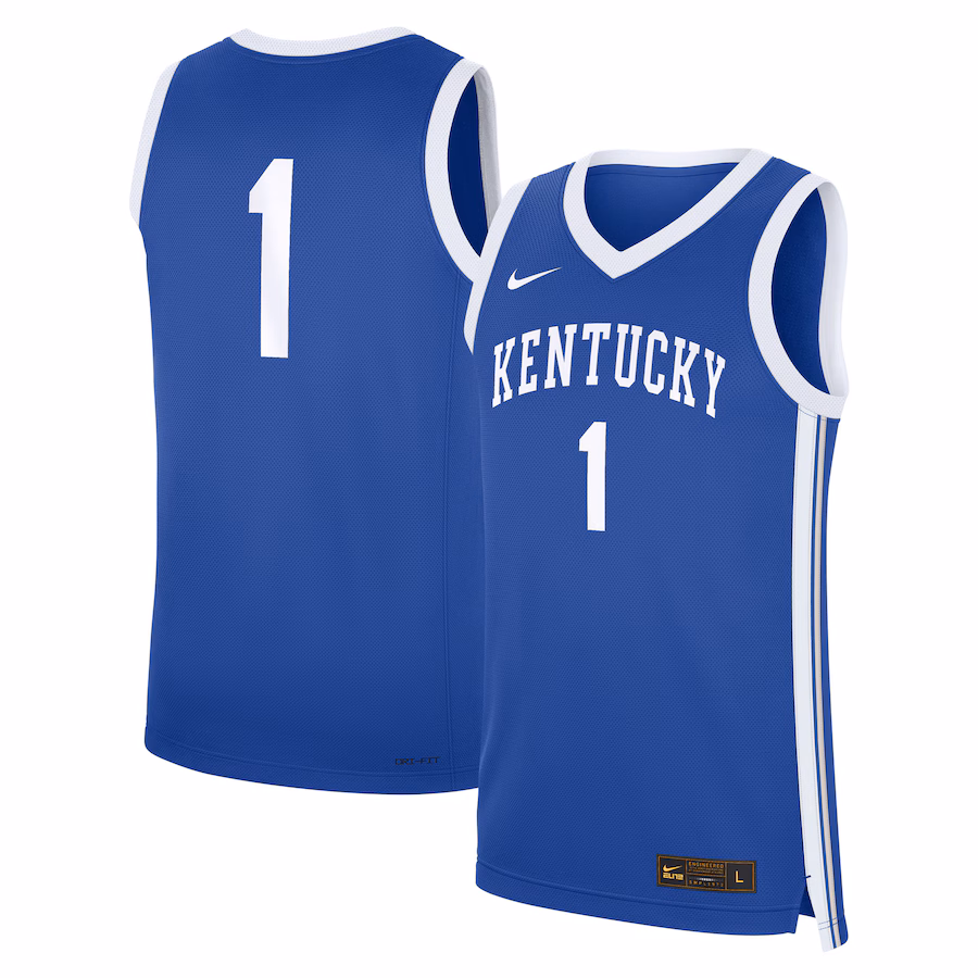 Men's Nike #1 Royal Kentucky Wildcats Road Replica Jersey - Jersey