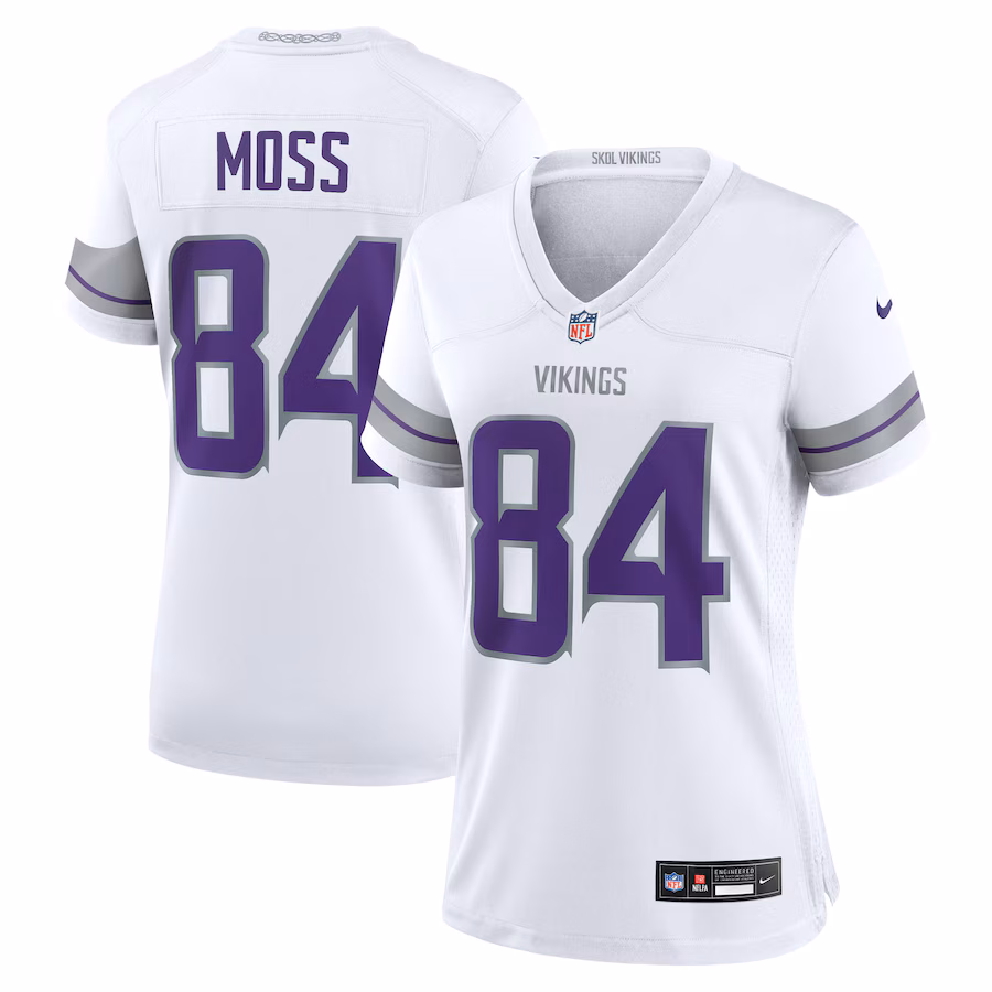 Women's Minnesota Vikings Randy Moss Nike White Alternate Retired Player Game Jersey - Jersey