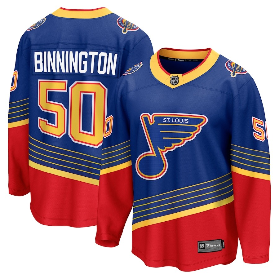 Men's St. Louis Blues Jordan Binnington Fanatics Royal Alternate Premier Breakaway Player Jersey - Jersey