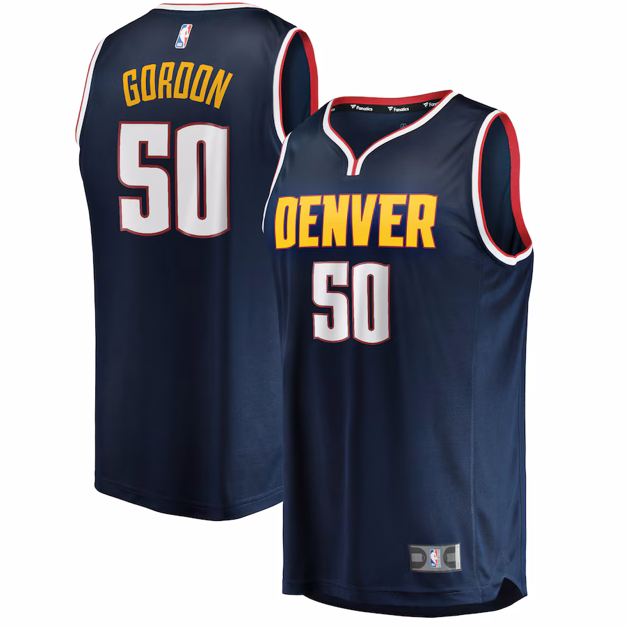 Men's Denver Nuggets Aaron Gordon Fanatics Navy 2020/21 Fast Break Road Replica Jersey - Icon Edition - Jersey