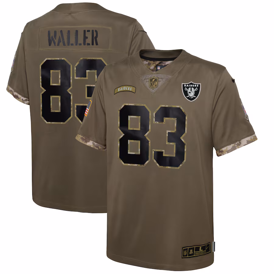 Youth Las Vegas Raiders Darren Waller Nike Olive Salute To Service Player Limited Jersey - Jersey