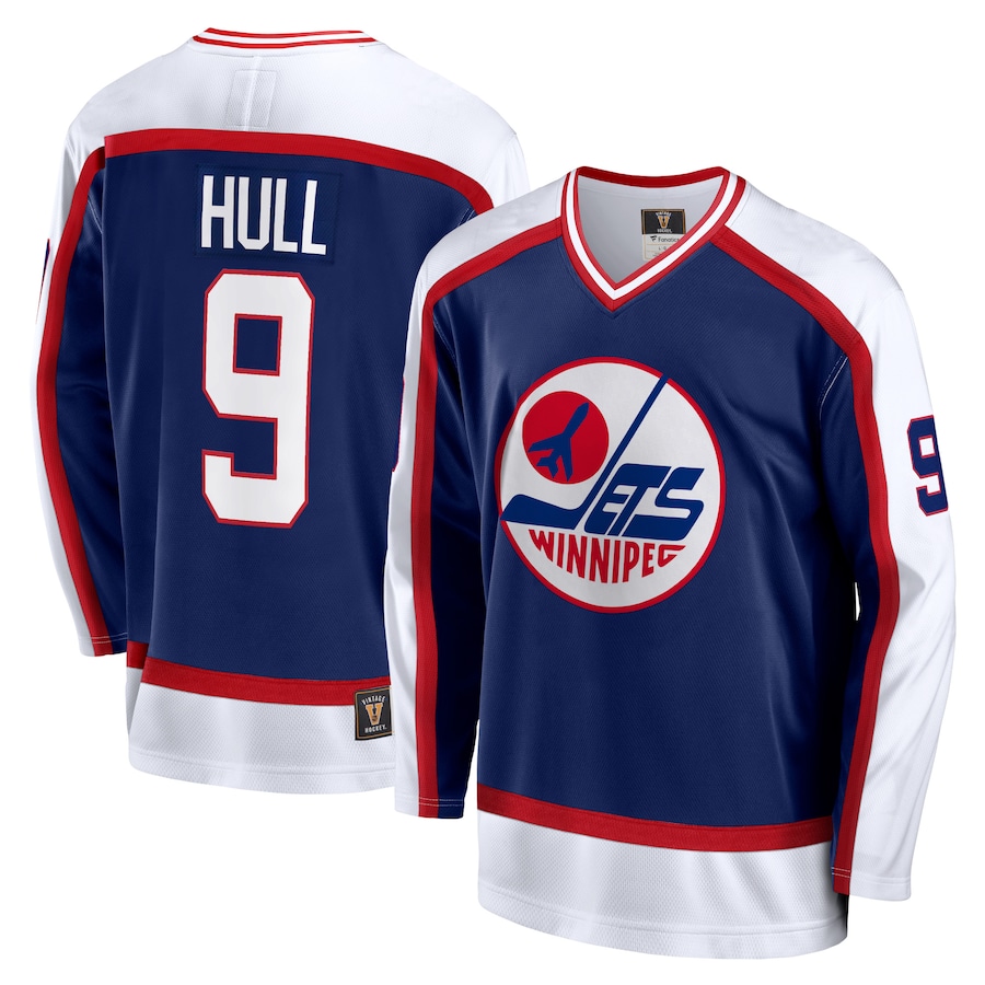 Men's Winnipeg Jets Bobby Hull Fanatics Navy Breakaway Retired Player Jersey - Jersey