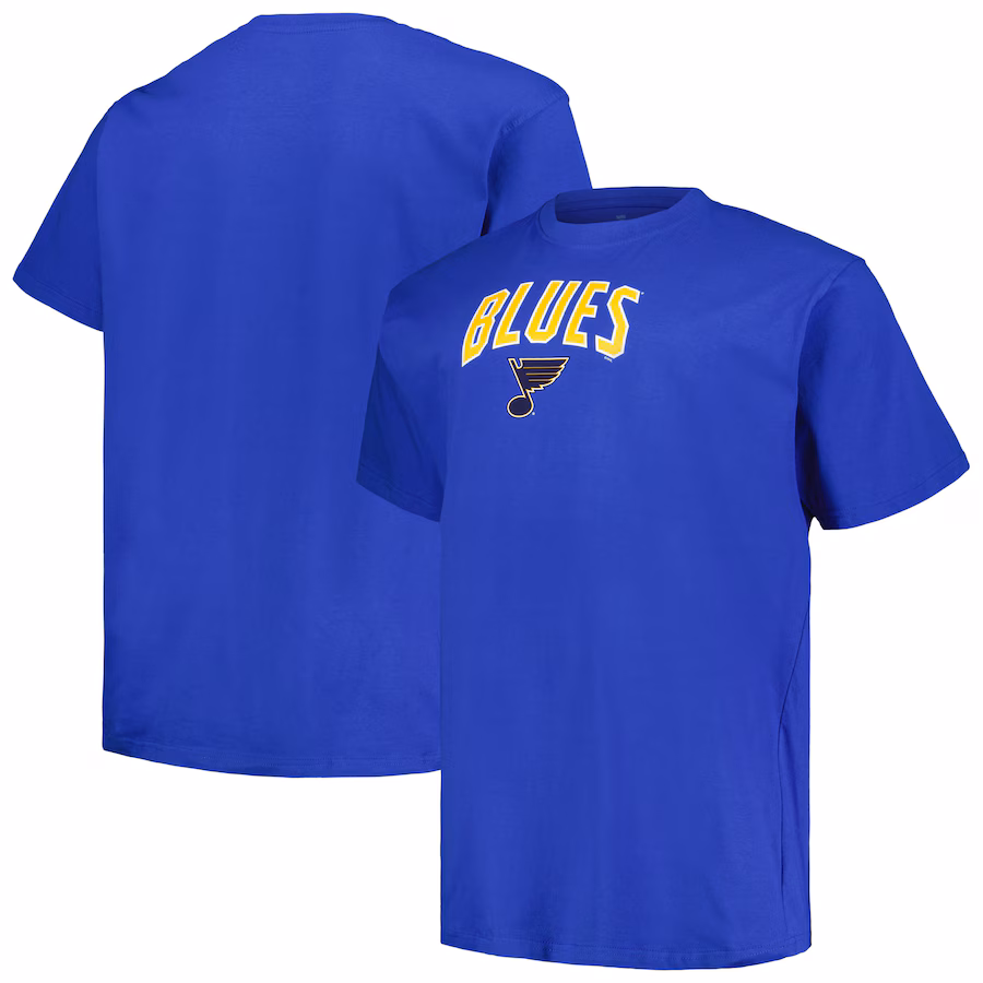 Men's St. Louis Blues Profile Blue Big & Tall Arch Over Logo T-Shirt - Jersey