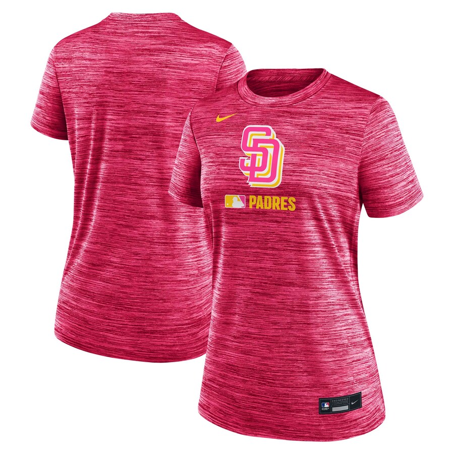 Women's San Diego Padres Nike Pink Authentic Collection City Connect Velocity Performance T-Shirt - Jersey