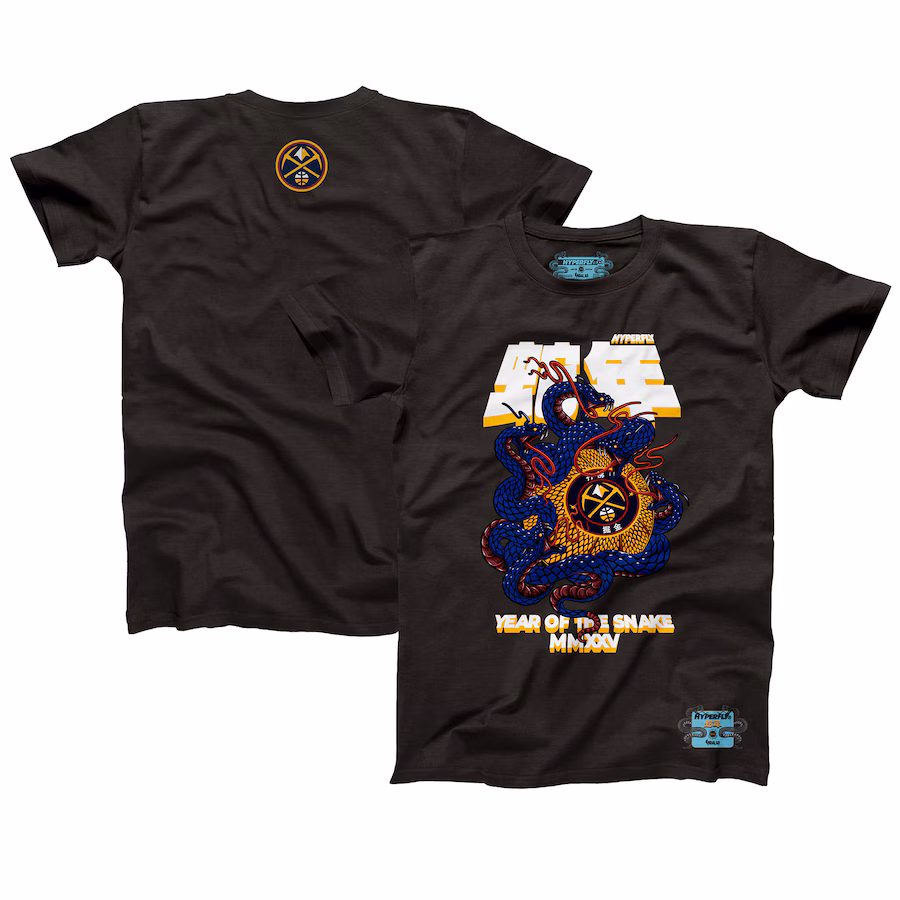 Unisex Denver Nuggets NBALab x Hyperfly Heather Black Year of the Snake Lunar New Year Collection T-Shirt - Jersey