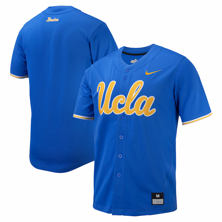 Men's Nike Blue UCLA Bruins Replica Full-Button Baseball Jersey - Jersey