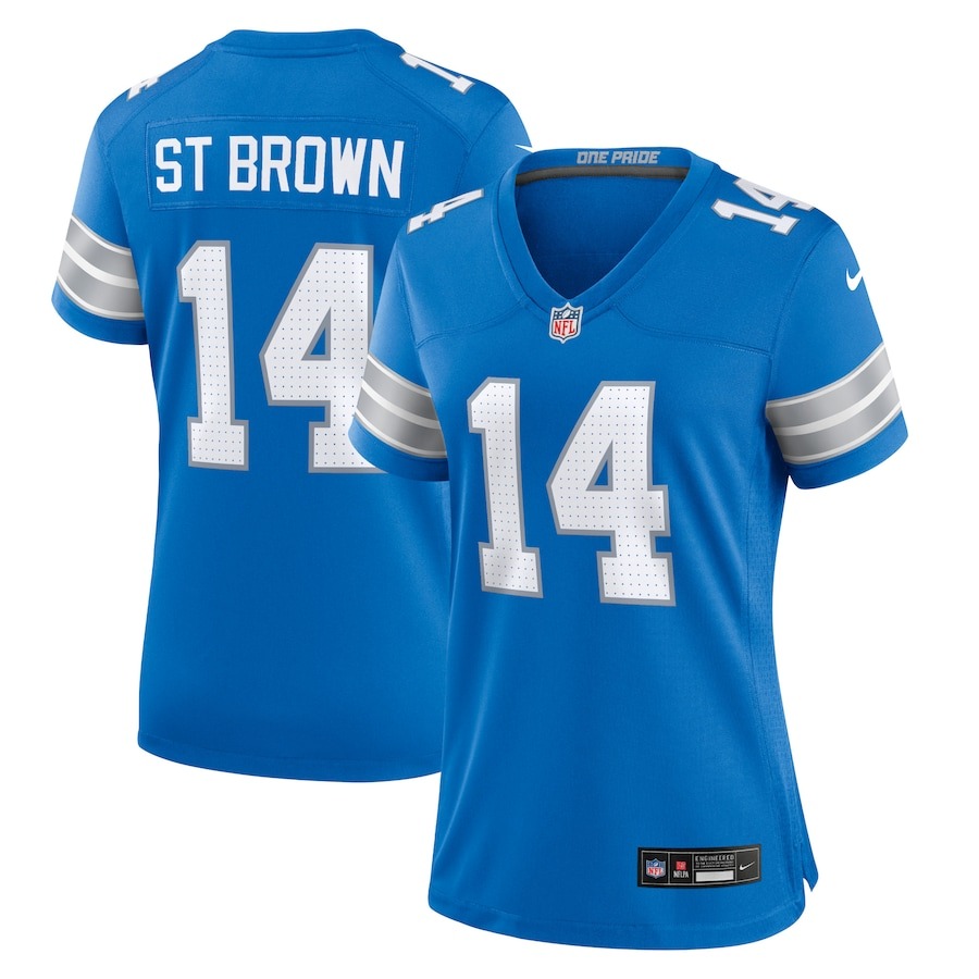Women's Detroit Lions Amon-Ra St. Brown Nike Blue Team Game Jersey - Jersey
