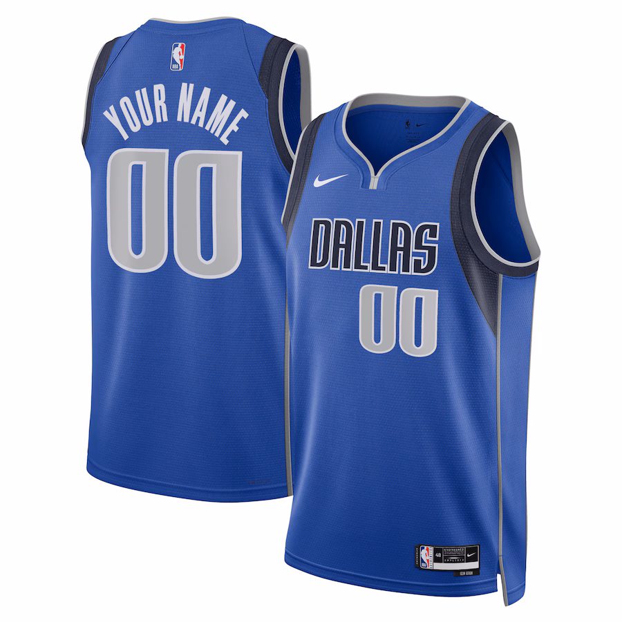 Unisex Dallas Mavericks Nike Blue Swingman Custom Jersey - Icon Edition - Jersey