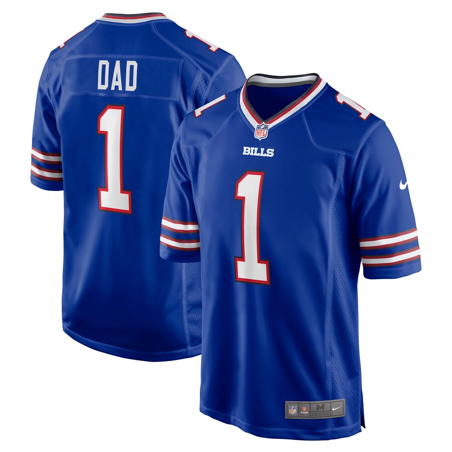Men's Buffalo Bills Number 1 Dad Nike Royal Game Jersey - Jersey