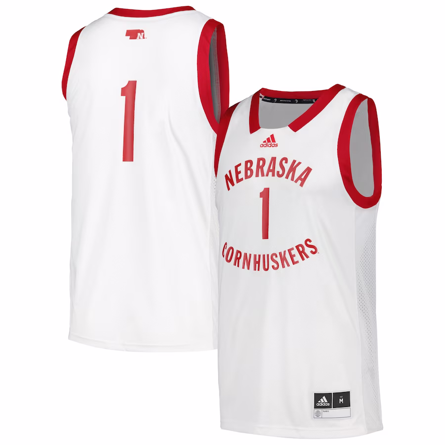#1 Nebraska Huskers adidas Team Swingman Jersey - White - Jersey