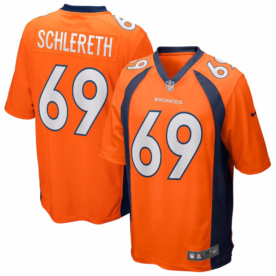 Men's Denver Broncos Mark Schlereth Nike Orange Game Retired Player Jersey - Jersey