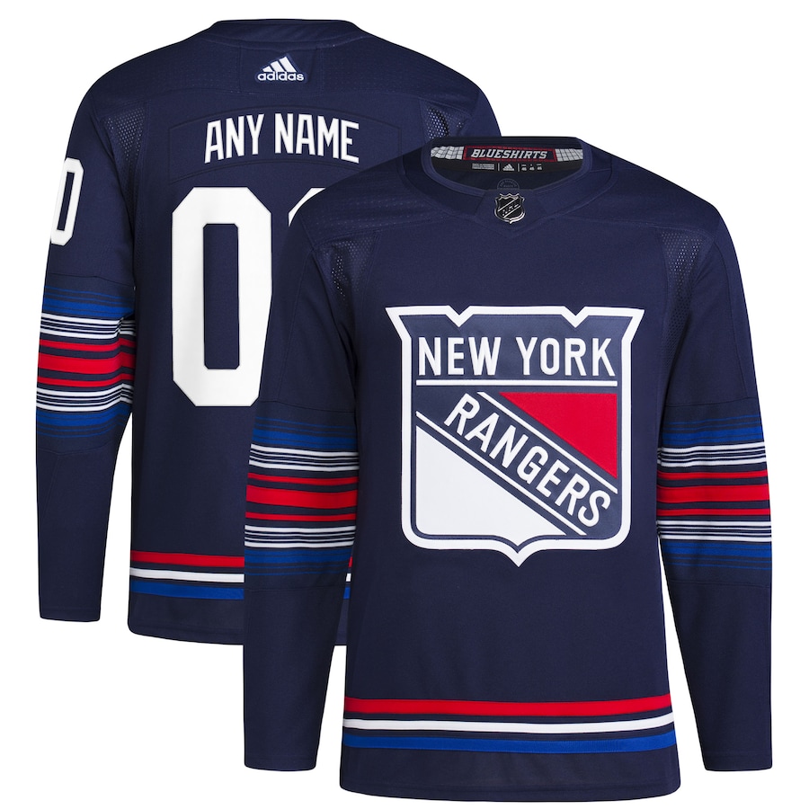 Men's New York Rangers adidas Navy Alternate Primegreen Authentic Custom Jersey - Jersey
