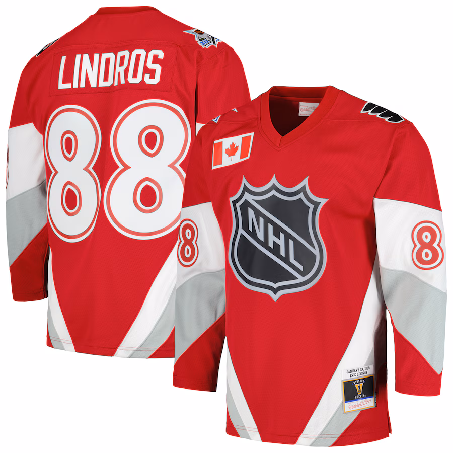 Men's Eric Lindros Mitchell & Ness Scarlet 1999 NHL All-Star Game Blue Line Player Jersey - Jersey