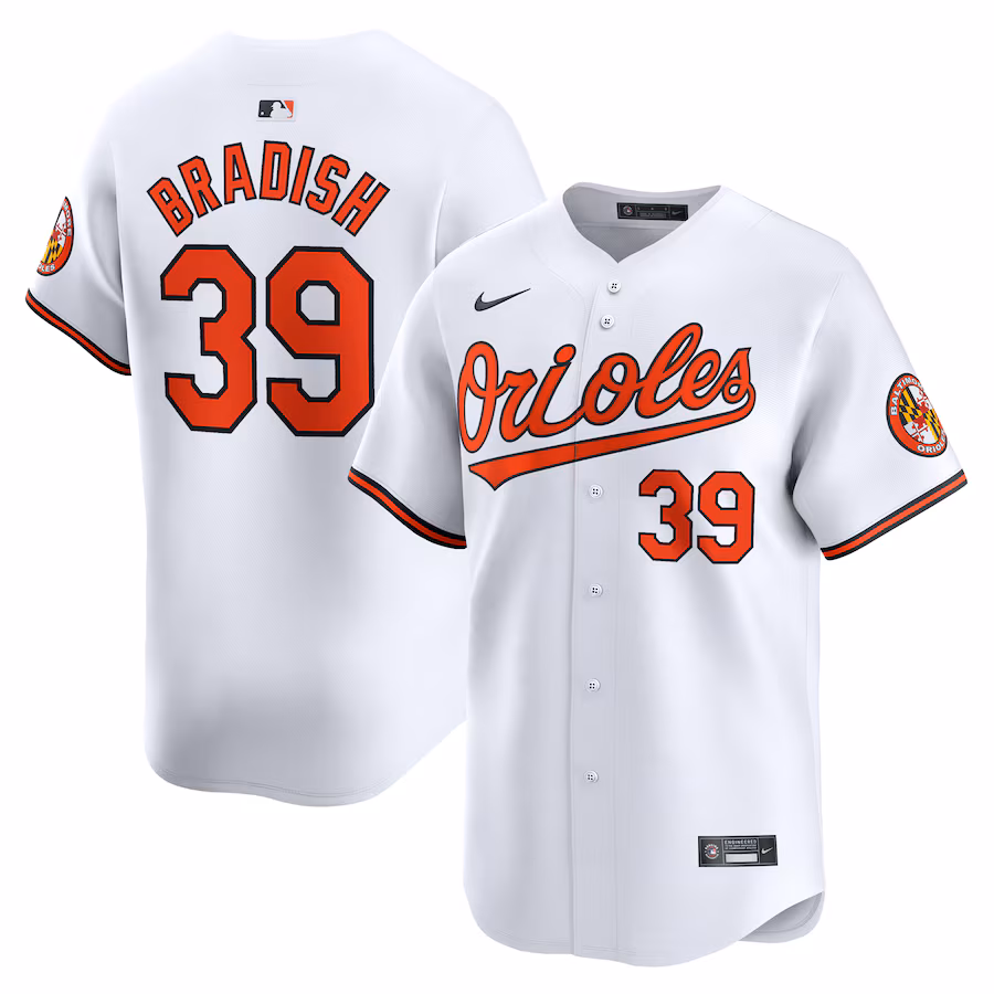Men's Baltimore Orioles Kyle Bradish Nike White Home Limited Player Jersey - Jersey