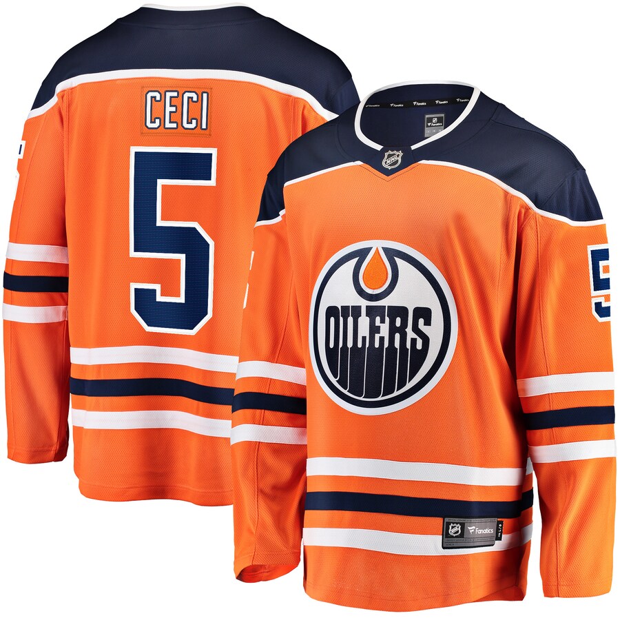 Men's Edmonton Oilers Cody Ceci Fanatics Branded Orange Home Breakaway Player Jersey - Jersey
