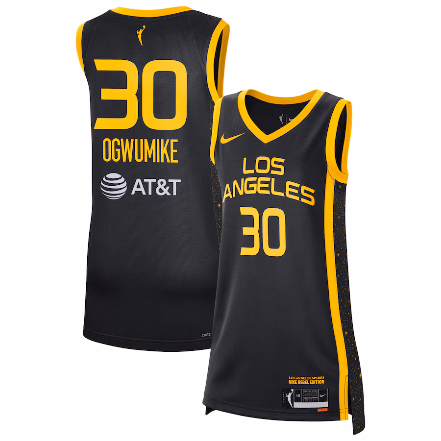 Women's Los Angeles Sparks Nneka Ogwumike Nike Black 2021 Rebel Edition Victory Player Jersey - Jersey