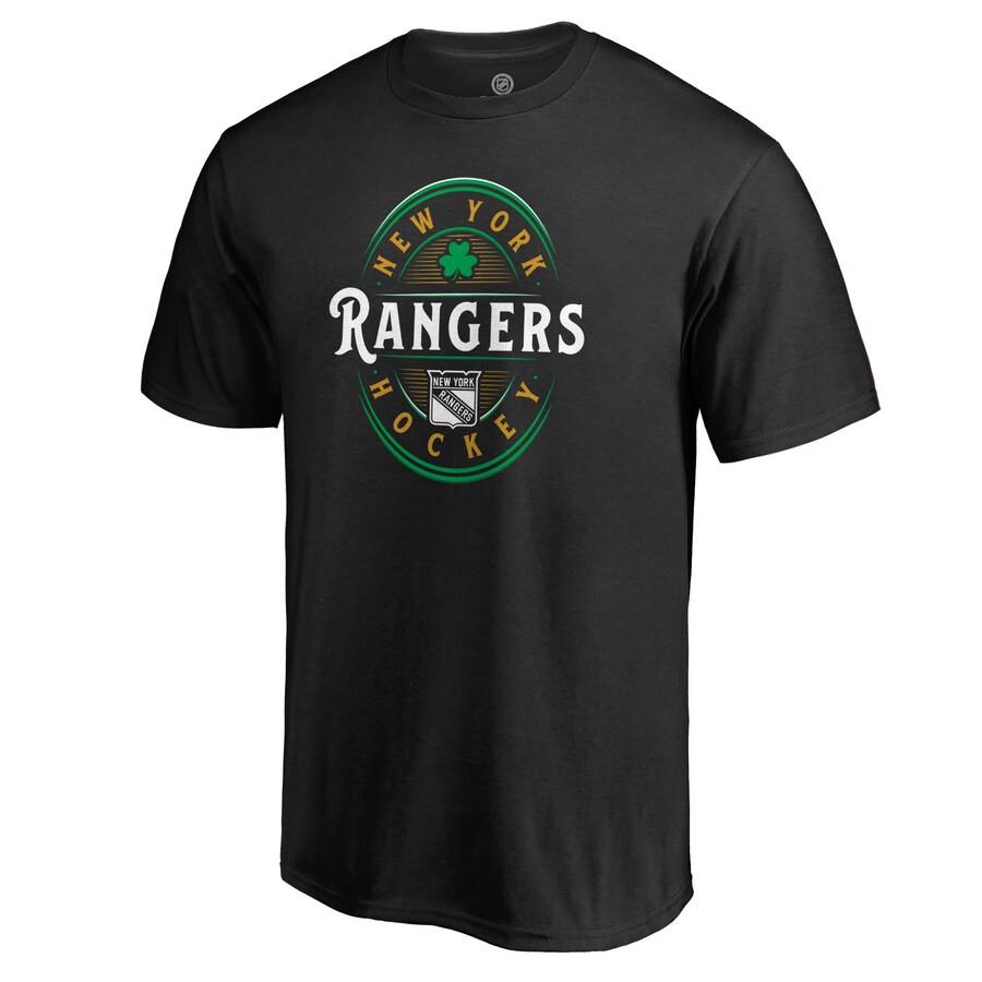 Men's New York Rangers Black St. Patrick's Day Forever Lucky T-Shirt - Jersey