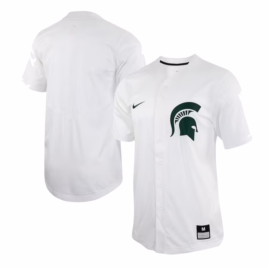 Michigan State Spartans Nike Replica Baseball Jersey - White - Jersey