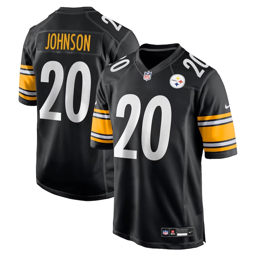 Men's Pittsburgh Steelers Kaleb Johnson Nike Black Team Game Jersey - Jersey