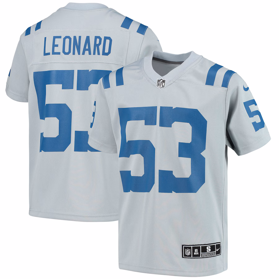 Youth Indianapolis Colts Shaquille Leonard Nike Gray Inverted Team Game Jersey - Jersey