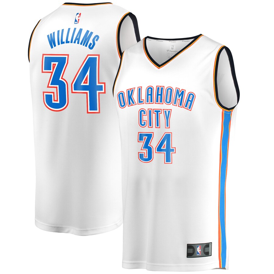 Men's Oklahoma City Thunder Kenrich Williams Fanatics White Fast Break Player Jersey - Association Edition - Jersey