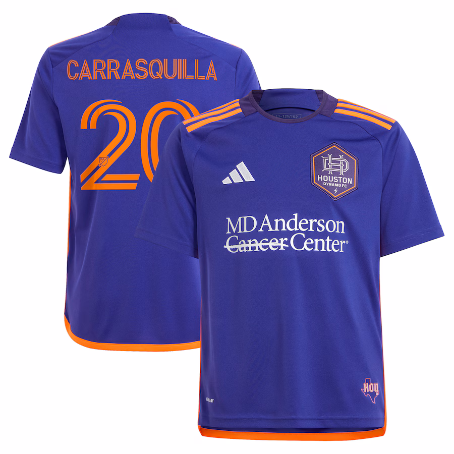 Youth Houston Dynamo FC Adalberto Carrasquilla adidas Purple 2024 Still Holdin' Replica Player Jersey - Jersey