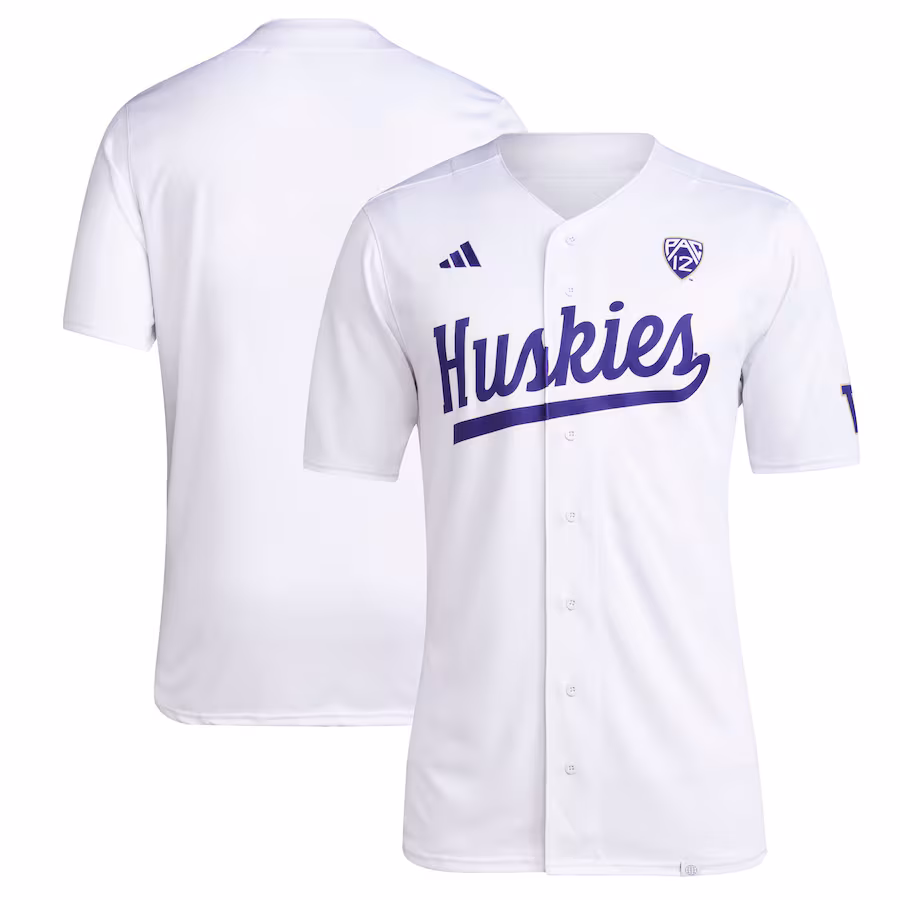 Men's adidas White Washington Huskies Team Baseball Jersey - Jersey