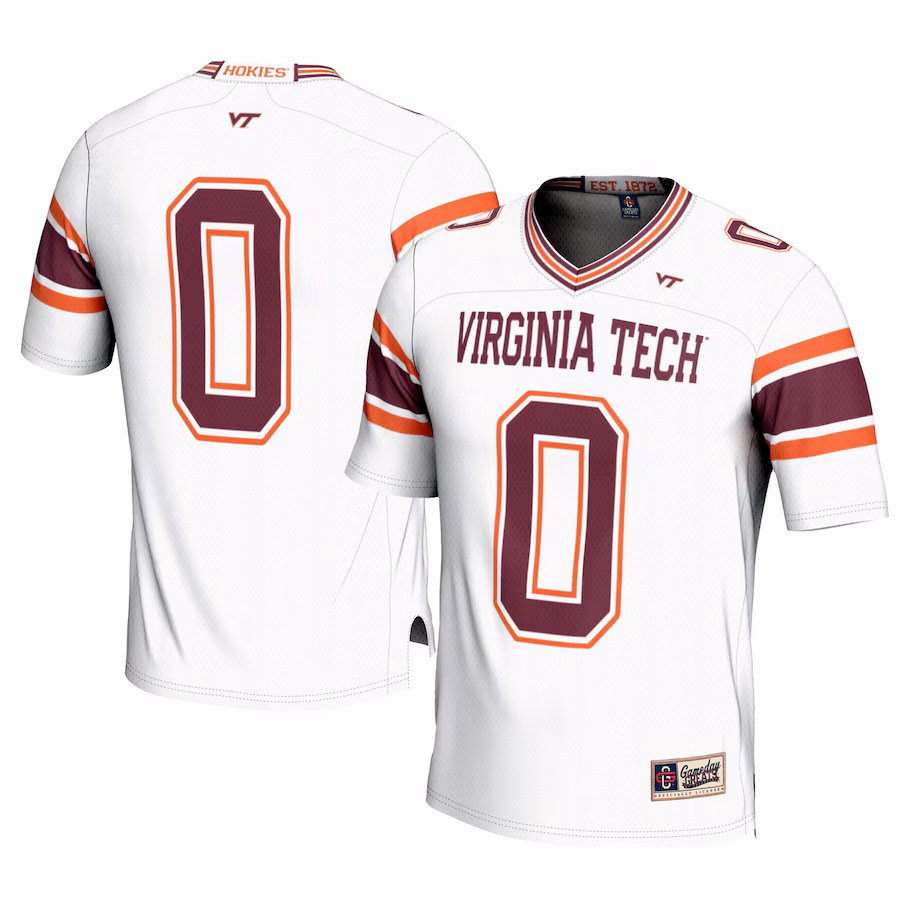 Men's GameDay Greats #0 White Virginia Tech Hokies Football Jersey - Jersey