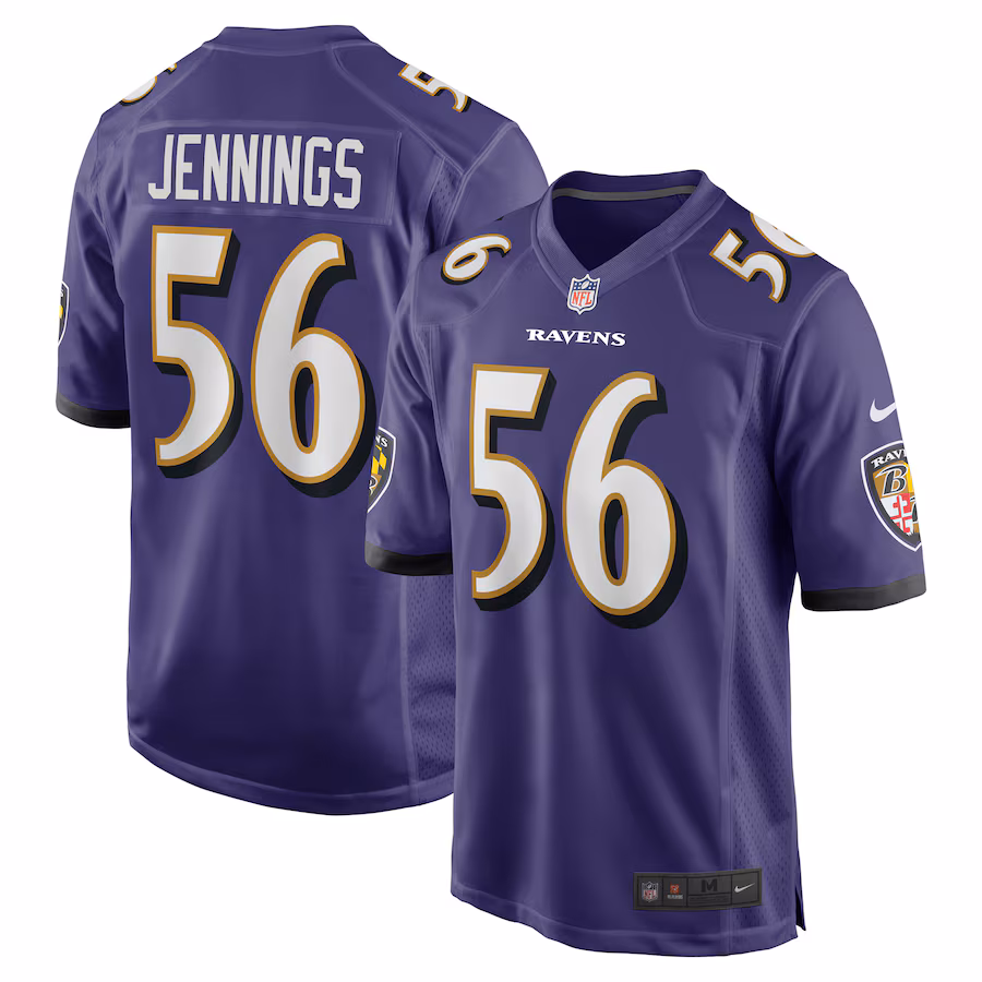 Men's Baltimore Ravens Deion Jennings Nike Purple Team Game Jersey - Jersey