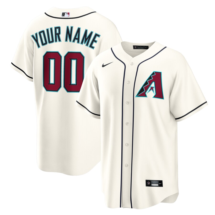 Men's Arizona Diamondbacks Nike Cream Home Custom Replica Jersey - Jersey