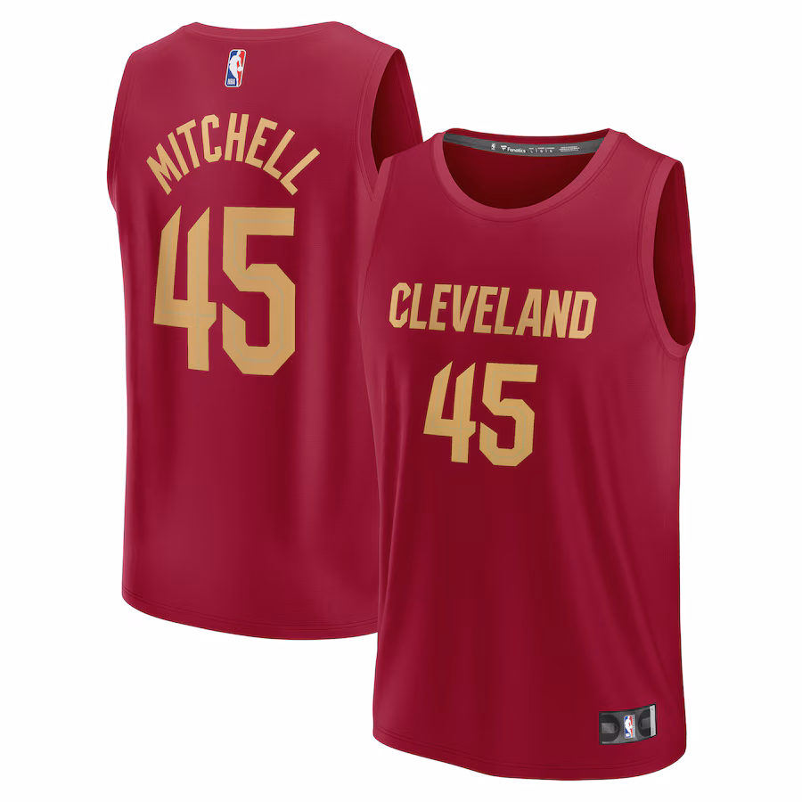 Men's Cleveland Cavaliers Donovan Mitchell Fanatics Wine Fast Break Replica Jersey - Icon Edition - Jersey
