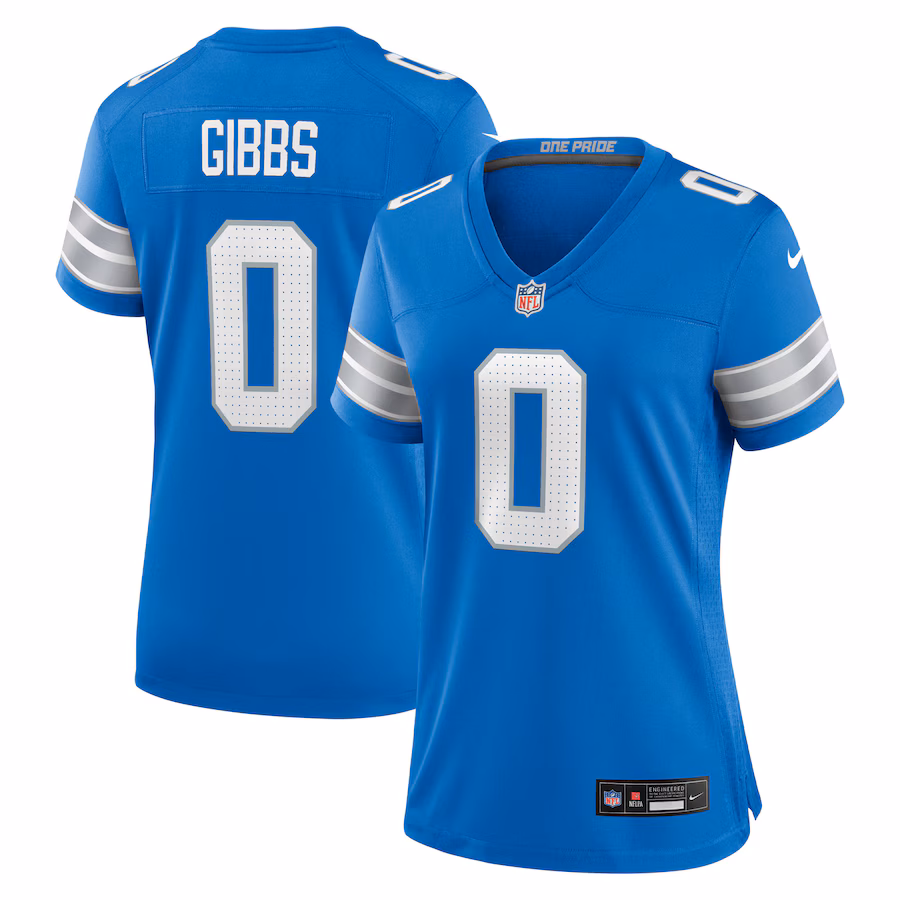 Women's Detroit Lions Jahmyr Gibbs Nike Blue Game Player Jersey - Jersey