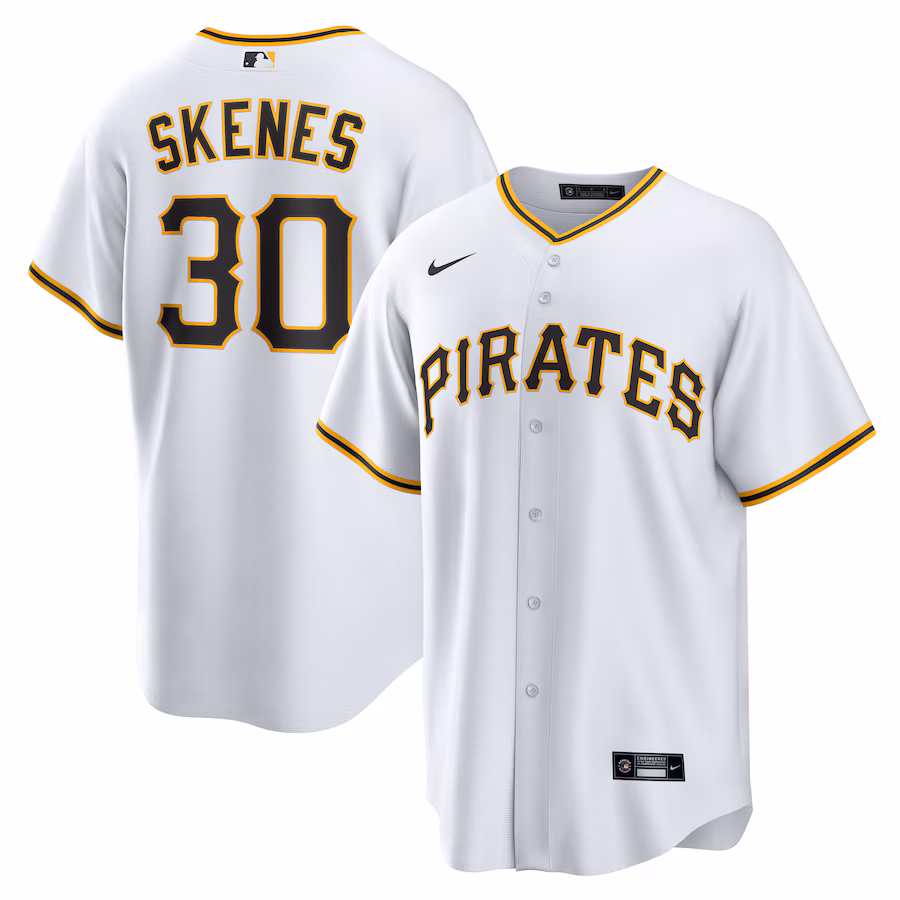 Men's Pittsburgh Pirates Paul Skenes Nike White Home Replica Player Jersey - Jersey