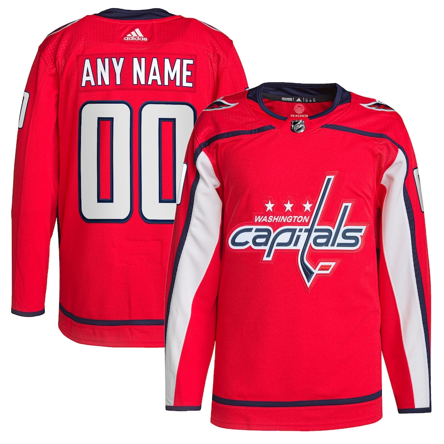 Men's Washington Capitals adidas Red Home Primegreen Authentic Custom Jersey - Jersey