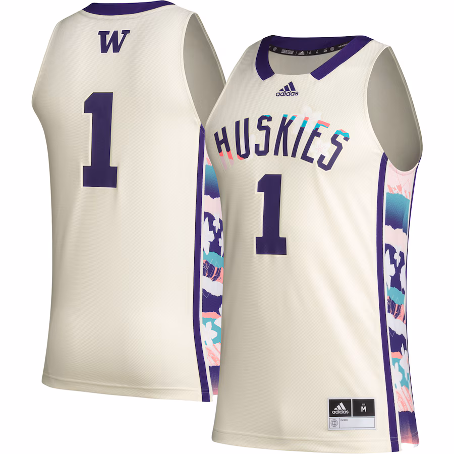 Men's adidas #1 Khaki Washington Huskies Honoring Black Excellence Basketball Jersey - Jersey