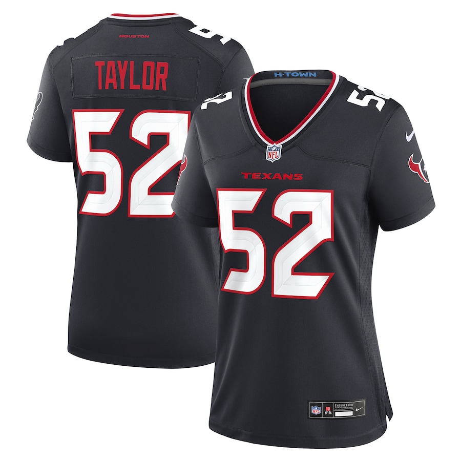 Women's Houston Texans Darrell Taylor Nike Navy Team Game Jersey - Jersey