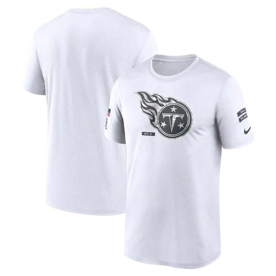 Men's Tennessee Titans Nike White 2024 Salute To Service Legend Performance T-Shirt - Jersey