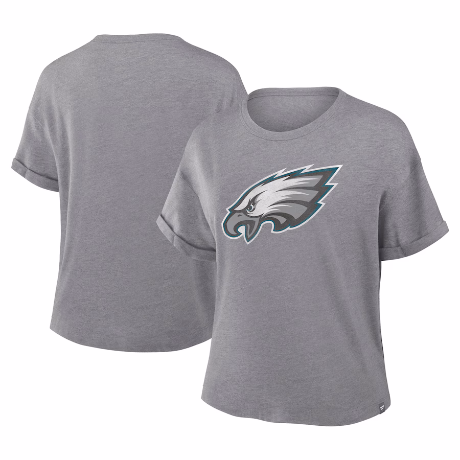 Women's Philadelphia Eagles Fanatics Heather Gray Tribute Tri-Blend T-Shirt - Jersey
