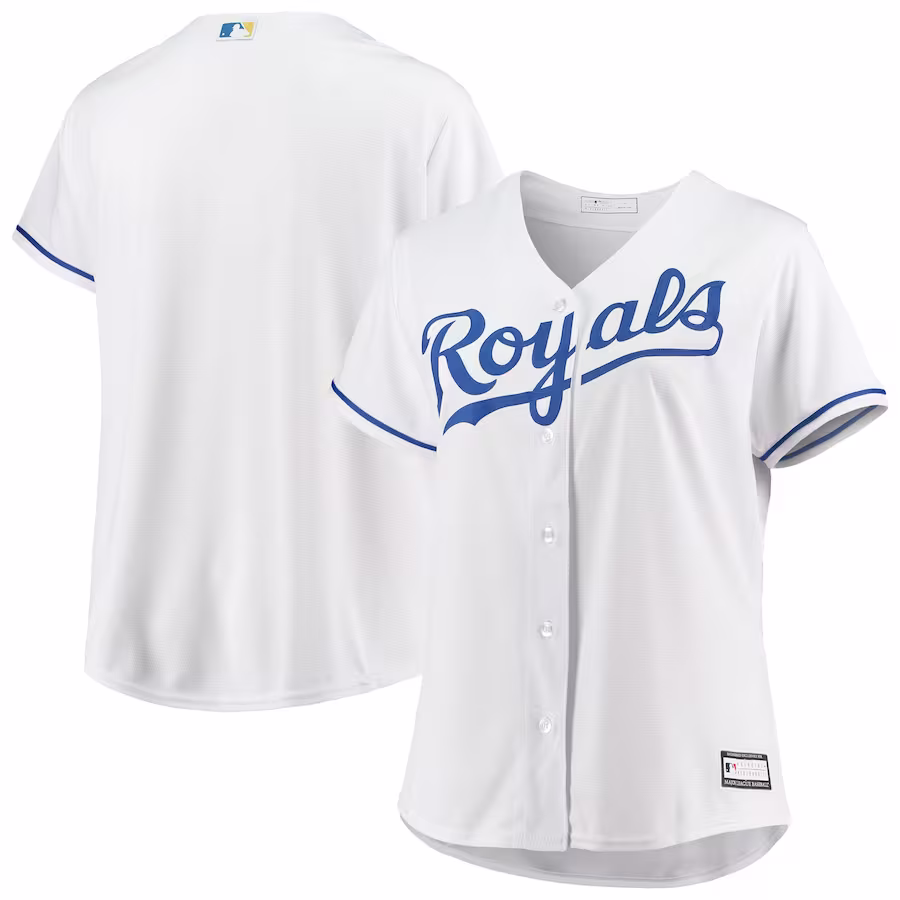 Women's Kansas City Royals White Plus Size Home Replica Team Jersey - Jersey