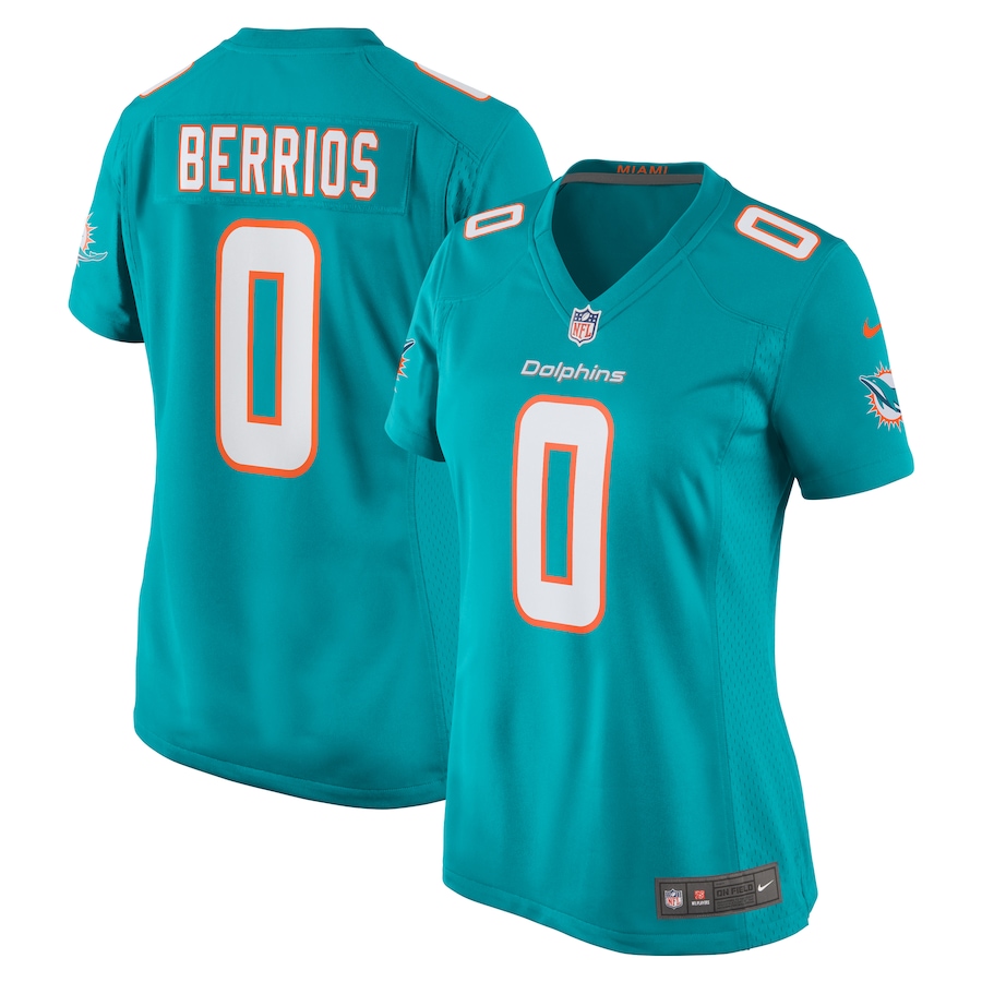 Women's Miami Dolphins Braxton Berrios Nike Aqua Game Jersey - Jersey