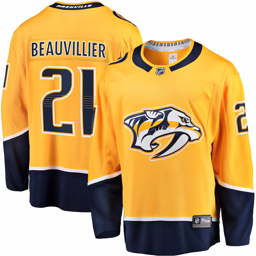 Men's Nashville Predators Anthony Beauvillier Fanatics Gold Premier Breakaway Player Jersey - Jersey