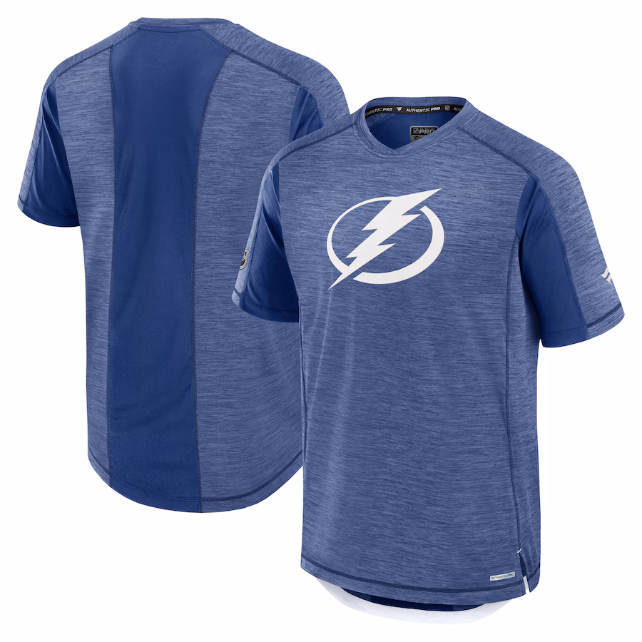 Men's Tampa Bay Lightning Fanatics Blue Authentic Pro Rink Tech T-Shirt - Jersey