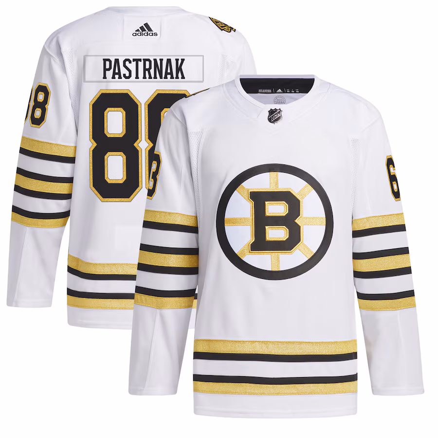 Men's Boston Bruins David Pastrnak adidas White Alternate Primegreen Authentic Player Jersey - Jersey